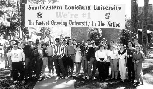 Southeastern louisiana university, The fastest Growing University in the Nation banner.