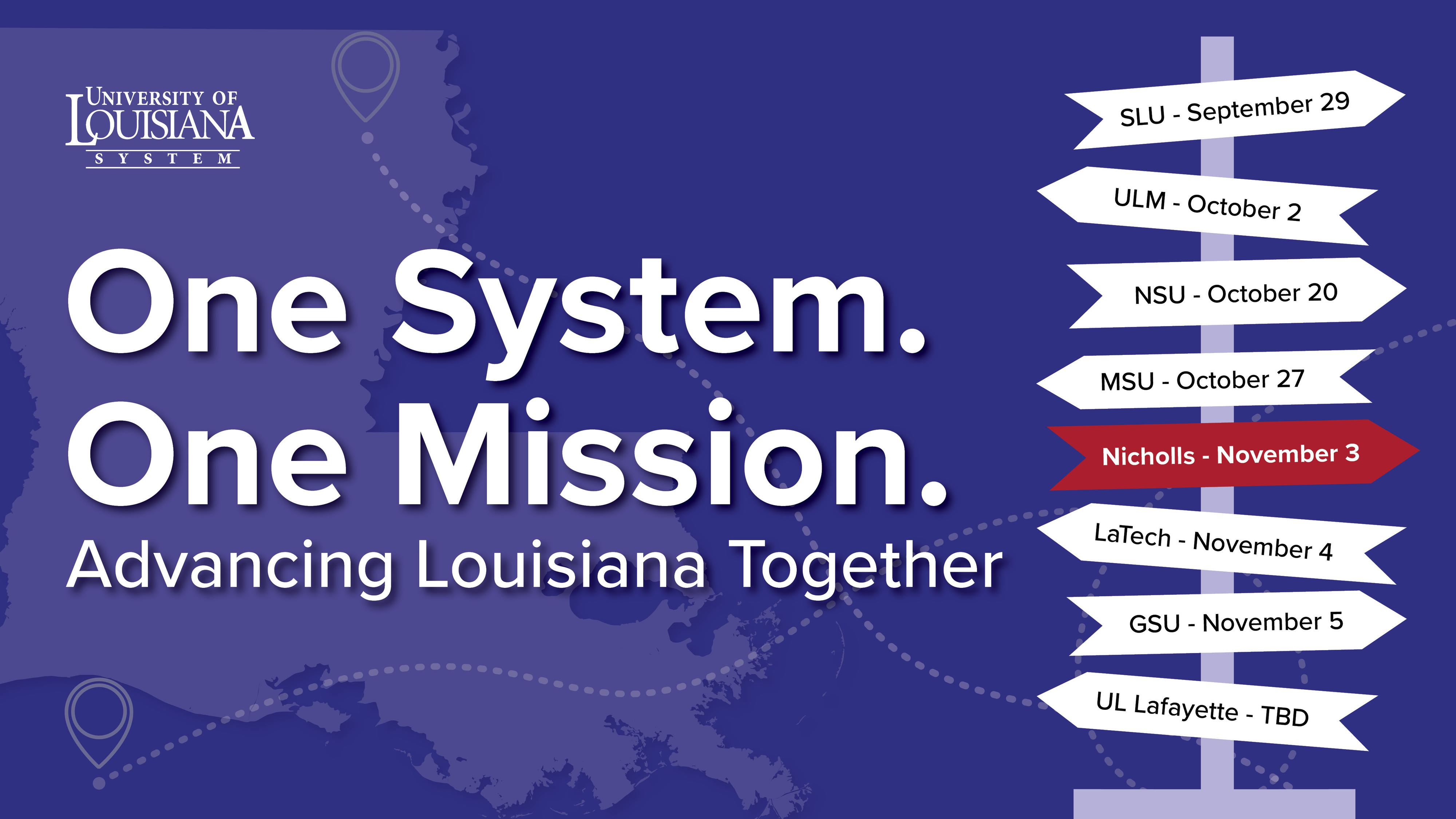 One System. One Mission. Advancing Louisiana Together - Nicholls November 3